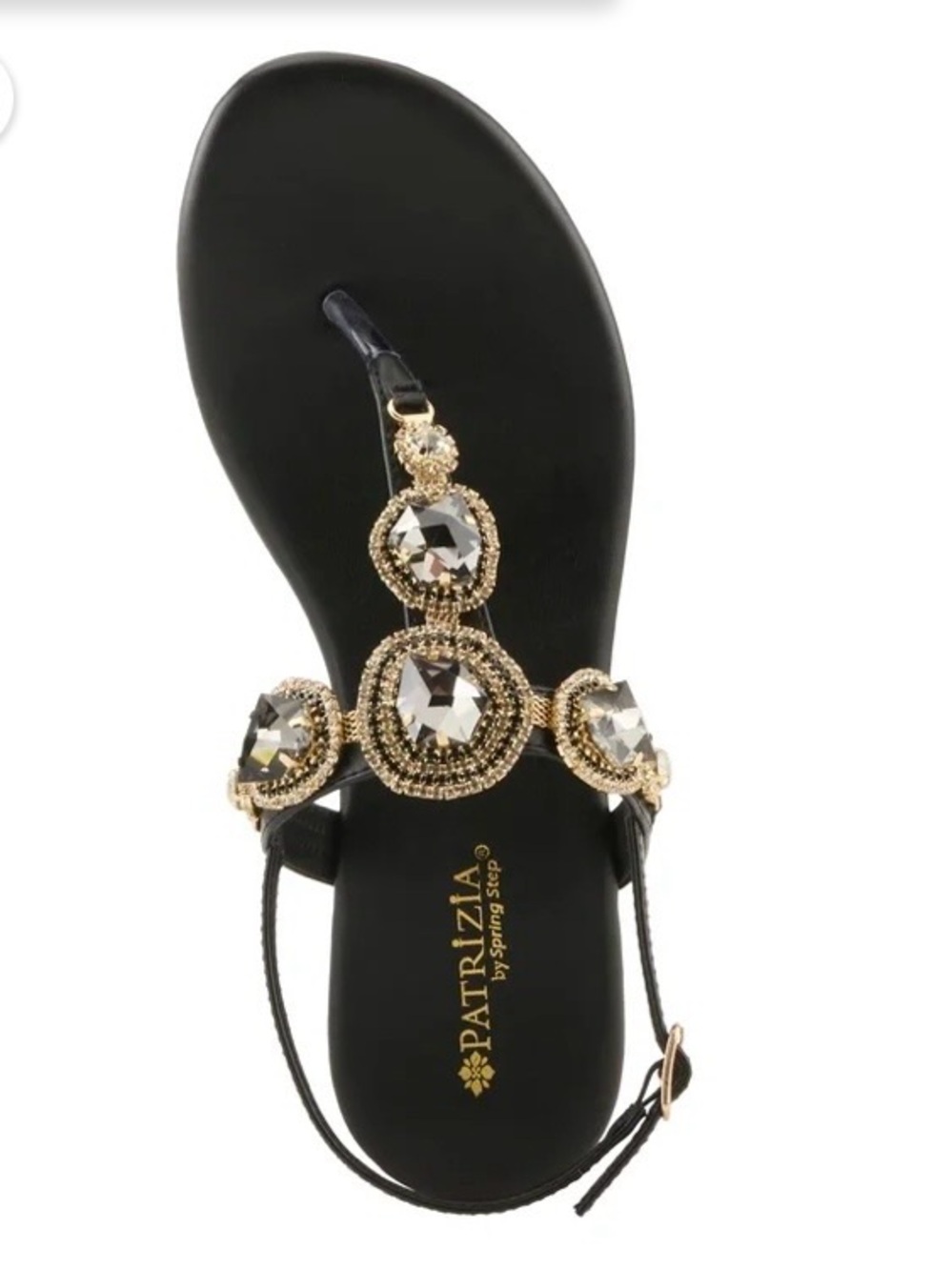 Patricia Anais Black Crystal T-Strap Sandals. Like new. Sz 37
